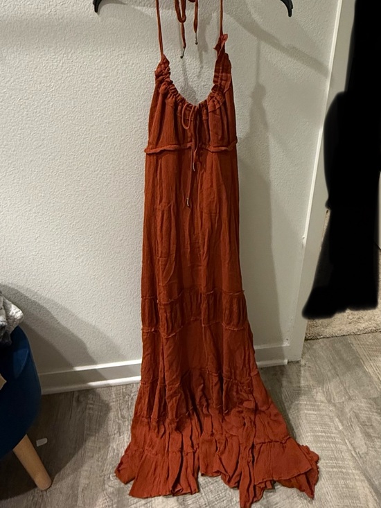 Free People Dresses & Skirts - Free People Rust Orange Maxi Halter Dress
